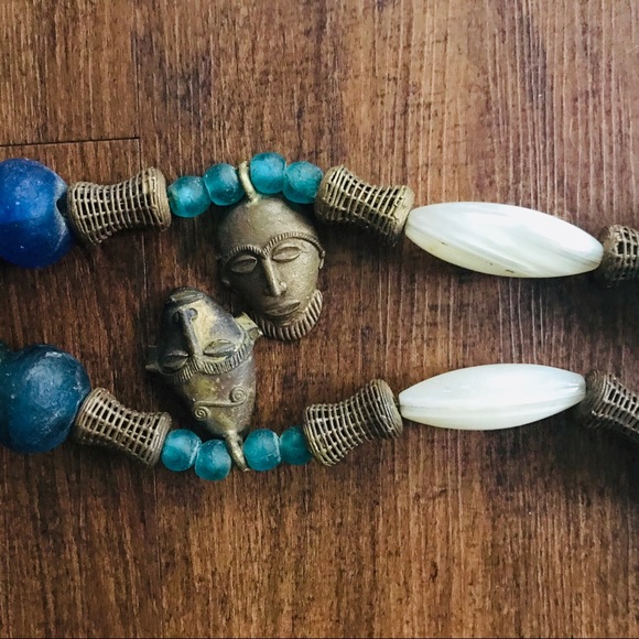 Jumbo African Tribal Recycled Trade Bead Necklace - Picture 4 of 8
